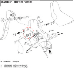 Sram 부품/11.7015.040.000, Shifter Lever Assy/Red